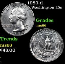 1989-d Washington Quarter 25c Grades GEM+ Unc