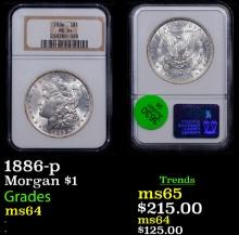 NGC 1886-p Morgan Dollar 1 Graded ms64 By NGC