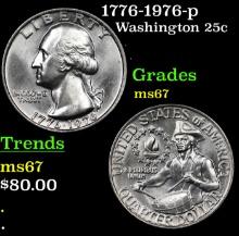 1776-1976-p Washington Quarter 25c Grades GEM++ Unc