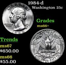 1984-d Washington Quarter 25c Grades GEM++ Unc