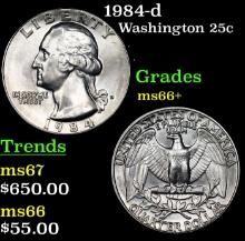 1984-d Washington Quarter 25c Grades GEM++ Unc