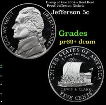 Group of two 2004-s Keel Boat Proof Jefferson Nickels Proof Jefferson Nickel 5c Grades GEM++ Proof D