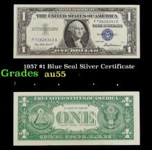 1957 $1 Blue Seal Silver Certificate Grades Choice AU