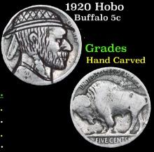 1920 Hobo Buffalo Nickel 5c Grades Hand Carved