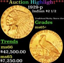 ***Major Highlight*** 1929-p Gold Indian Quarter Eagle $2 1/2 ms65+ SEGS (fc)