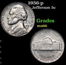 1956-p Jefferson Nickel 5c Grades GEM+ Unc