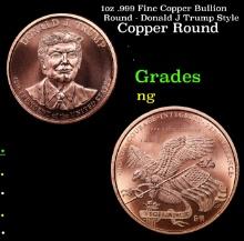 1oz .999 Fine Copper Bullion Round - Donald J Trump Style