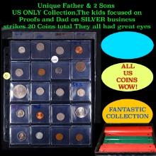 Unique Father & 2 Sons US ONLY Collection,The kids focused on Proofs and Dad on SILVER business stri