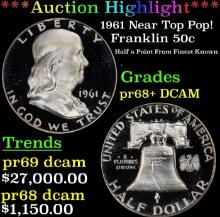 ***Major Highlight*** 1961 Proof Franklin Half Dollar Near Top Pop! 50c pr68+ DCAM SEGS (fc)