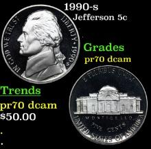 1990-s Proof Jefferson Nickel 5c Grades GEM++ Proof Deep Cameo