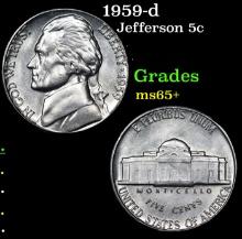 1959-d Jefferson Nickel 5c Grades GEM+ Unc