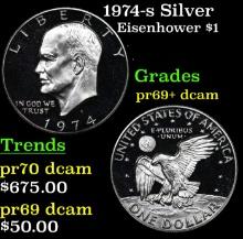 1974-s Silver Proof Eisenhower Dollar 1 Grades GEM++ Proof Deep Cameo