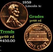 1959 Proof Lincoln Cent 1c Grades Gem++ Proof Red