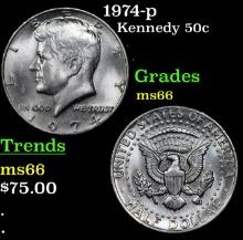 1974-p Kennedy Half Dollar 50c Grades GEM+ Unc