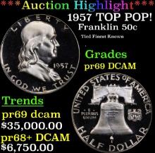 ***Major Highlight*** 1957 Proof Franklin Half Dollar TOP POP! 50c pr69 DCAM SEGS (fc)