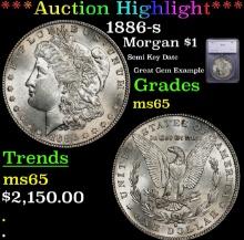 ***Major Highlight*** 1886-s Morgan Dollar $1 ms65 SEGS (fc)