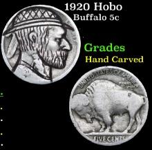 1920 Hobo Buffalo Nickel 5c Grades Hand Carved