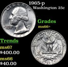 1965-p Washington Quarter 25c Grades GEM++ Unc