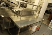 30X72" Stainless Steel Table w/ Dbl Overshelf