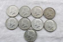 9 Kennedy Half Dollars 6 1966, 2 1967, 1 1969 40%