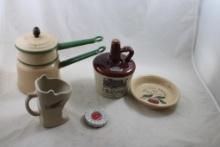 Watt Pottery, Enamelware, Red Wing, Whiskey Jug