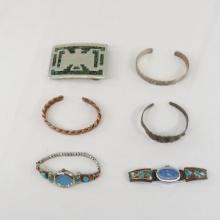 Southwest style bracelets, watches & belt buckle