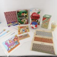 Cereal related items, prints, coloring books