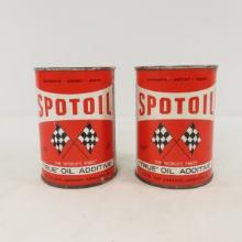 2 Vintage Spotoil Motor Oil Cans - unopened
