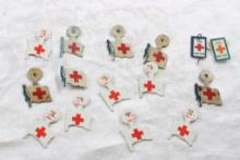 WW1 & WW2  American Red Cross Fold Over Pins