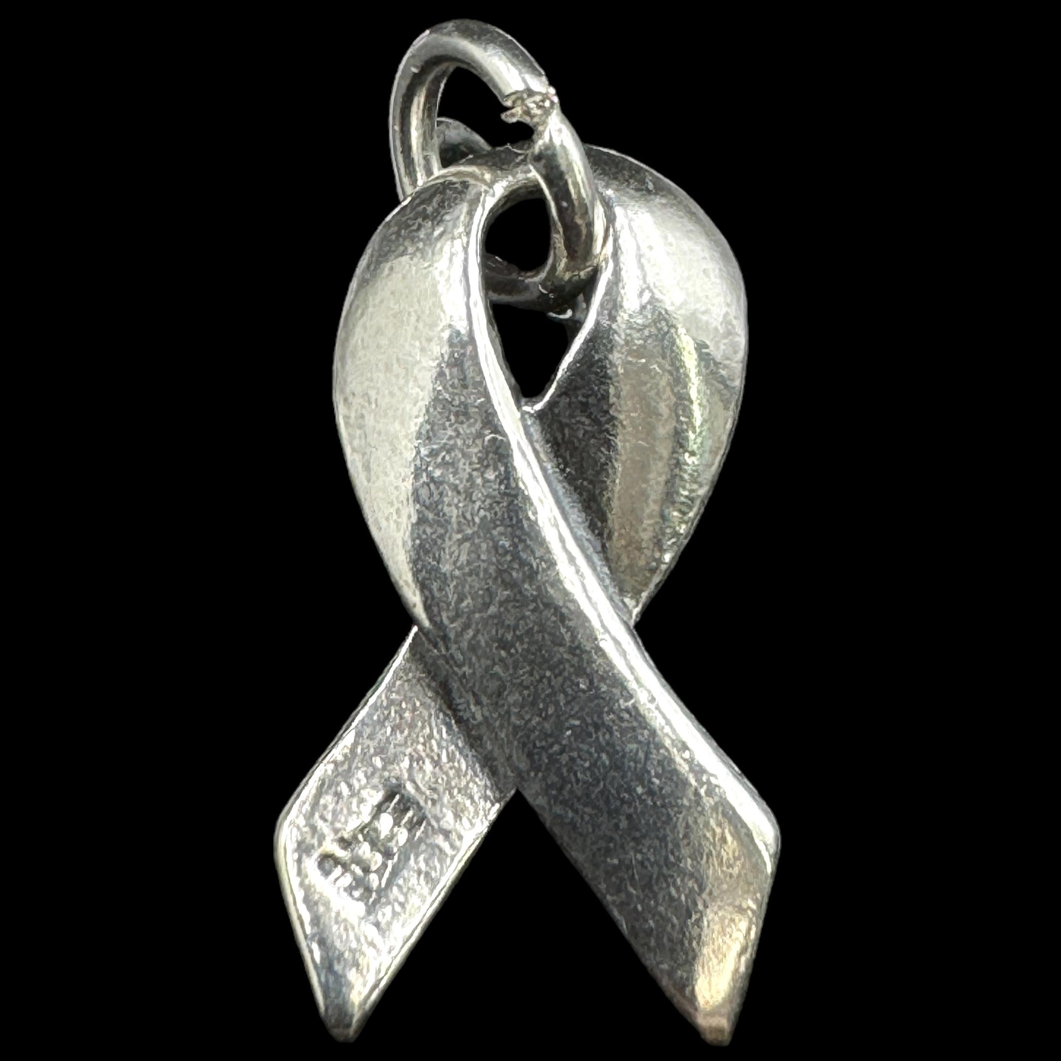 Estate James Avery sterling silver breast cancer ribbon charm