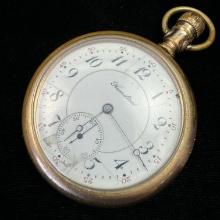 Circa 1907 17-jewel Hamilton model 1 hinged-movement lever set open face pocket watch