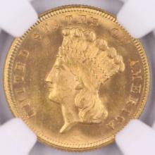 Certified 1879 U.S. $3 princess gold coin