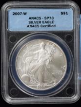2007-W American Silver Eagle ANACS SP-70