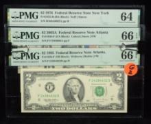 1995 $2 3 FRN NY Atlanta PMG64-66 G2