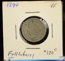 1894 Liberty Nickel VF Better Date