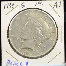 1934-S Peace Dollar AU