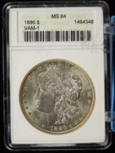 1886 Morgan Dollar ANAC MS-64 VAM1