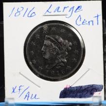 1816 Large Cent XF/AU Nice