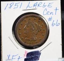 1851 Large Cent XF Plus