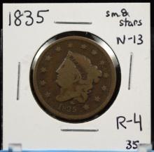 1835 Large Cent Small 8 & Stars R4