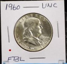 1960 Franklin Half Dollar FBL UNC