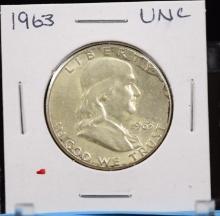 1963 Franklin Half Dollar UNC