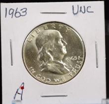 1963 Franklin Half Dollar UNC A