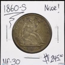 1860-S Seated Liberty Half Dollar VF30 Nice