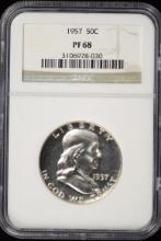 1957 Proof Franklin Half Dollar NGC PF-68