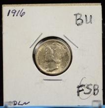 1916 Mercury Dime BU FSB