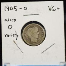 1905-O Barber Dime Micro o VG Plus