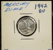 1942 Mercury Dime BU