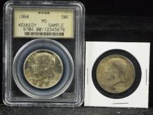 1964 2 Silver Kennedy Half Dollars PCGS Sample