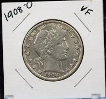 1908-S Barber Half Dollar VF